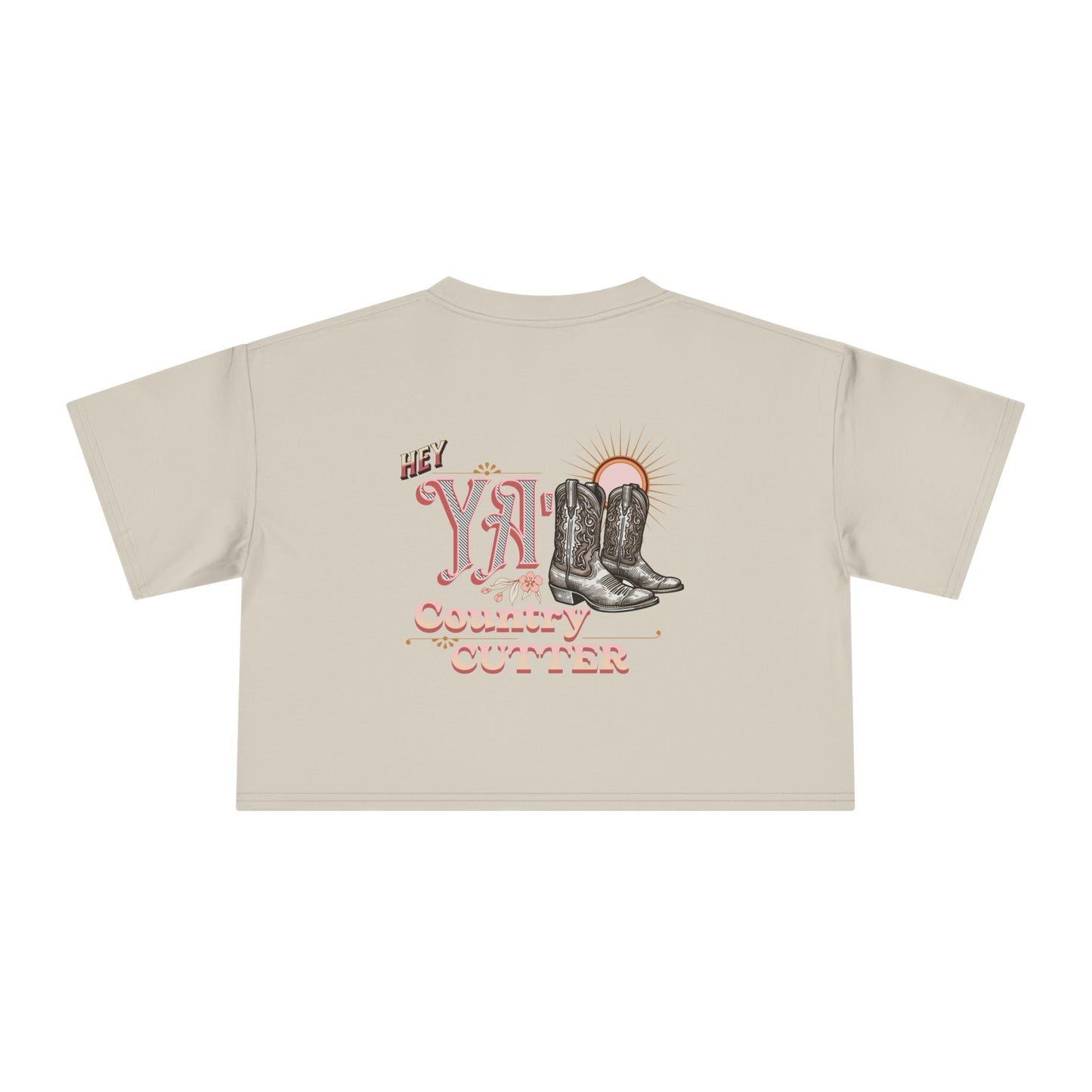 Hey Ya' Country Cutter Women's Crop Tee - Stylish and Playful Western Vibe