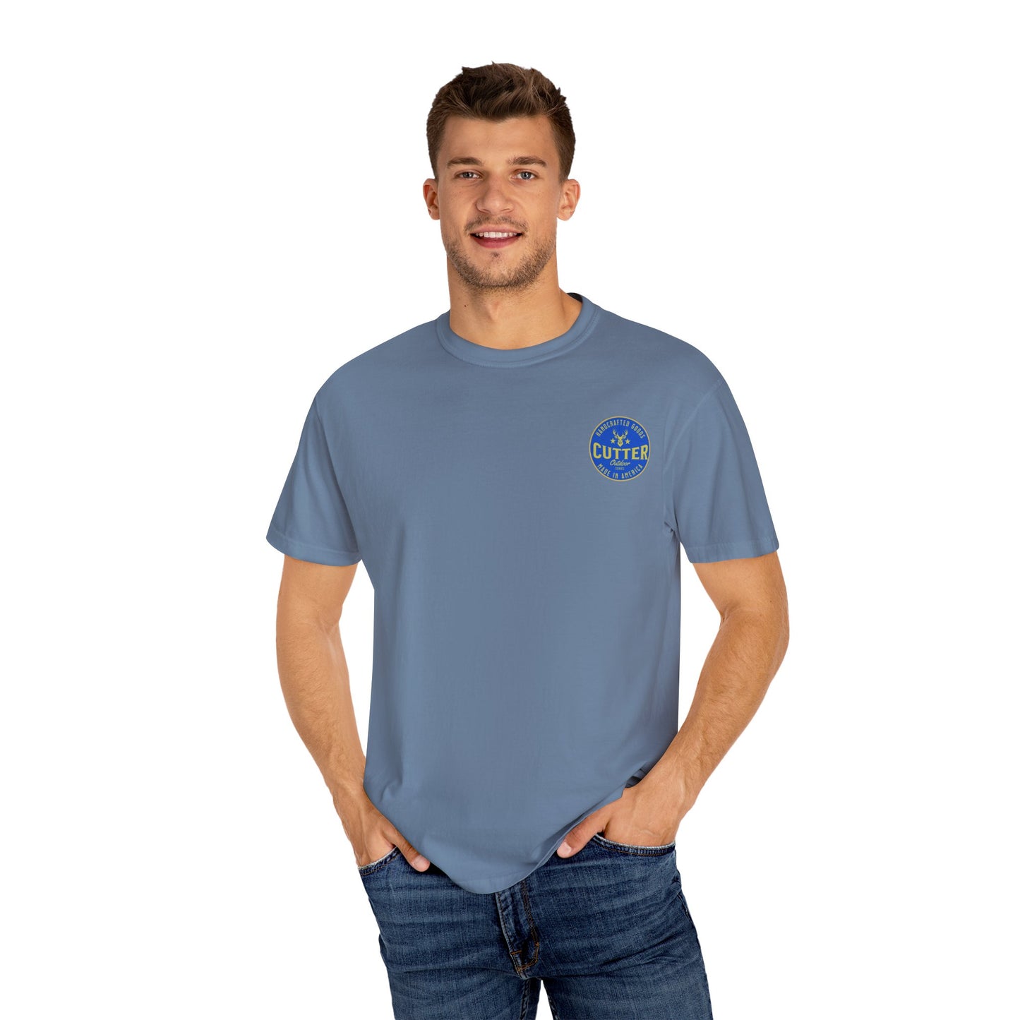 Cutter in the rear Graphic Unisex Garment-Dyed T-Shirt - Unique Design for Outdoor Enthusiasts