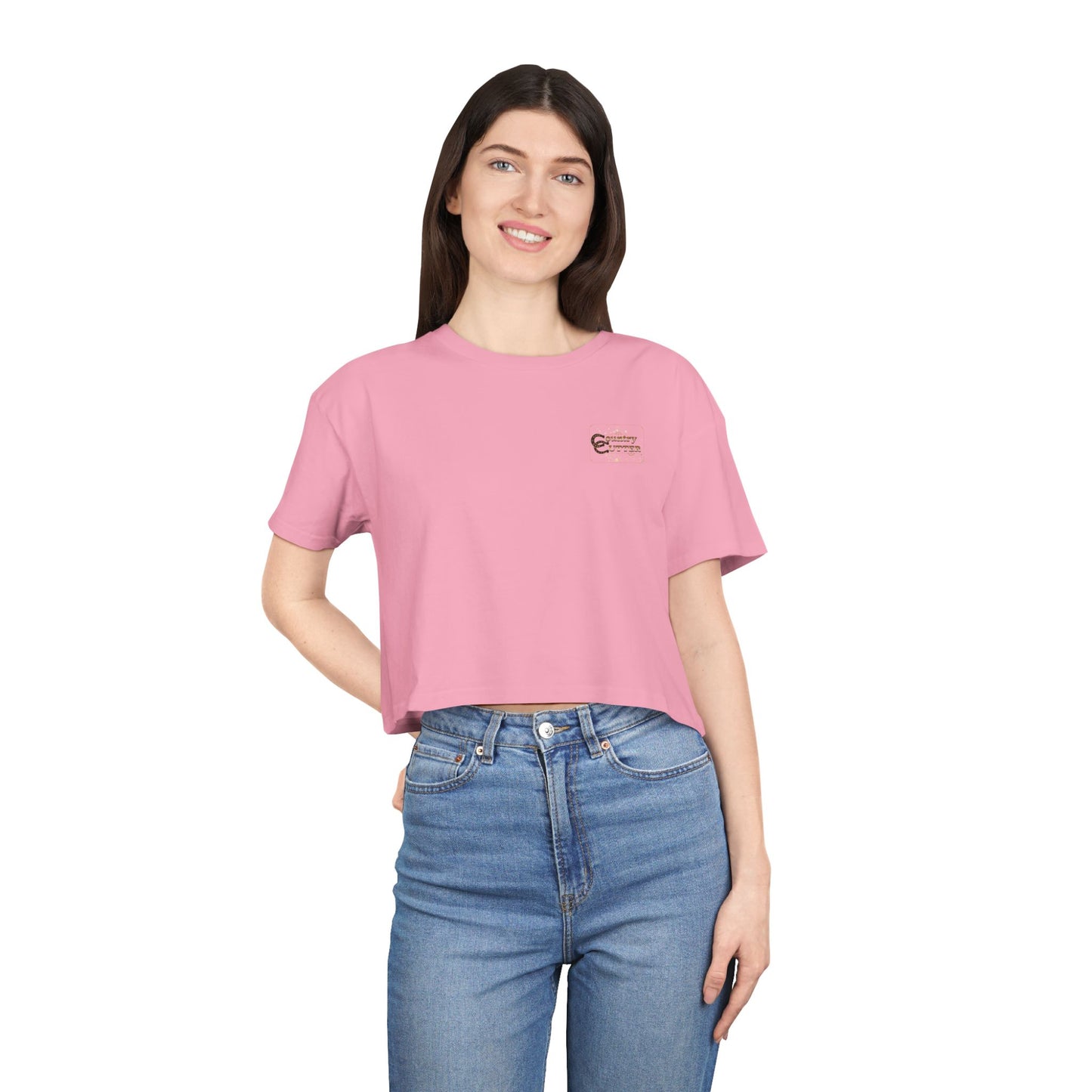 Hey Ya' Country Cutter Women's Crop Tee - Stylish and Playful Western Vibe