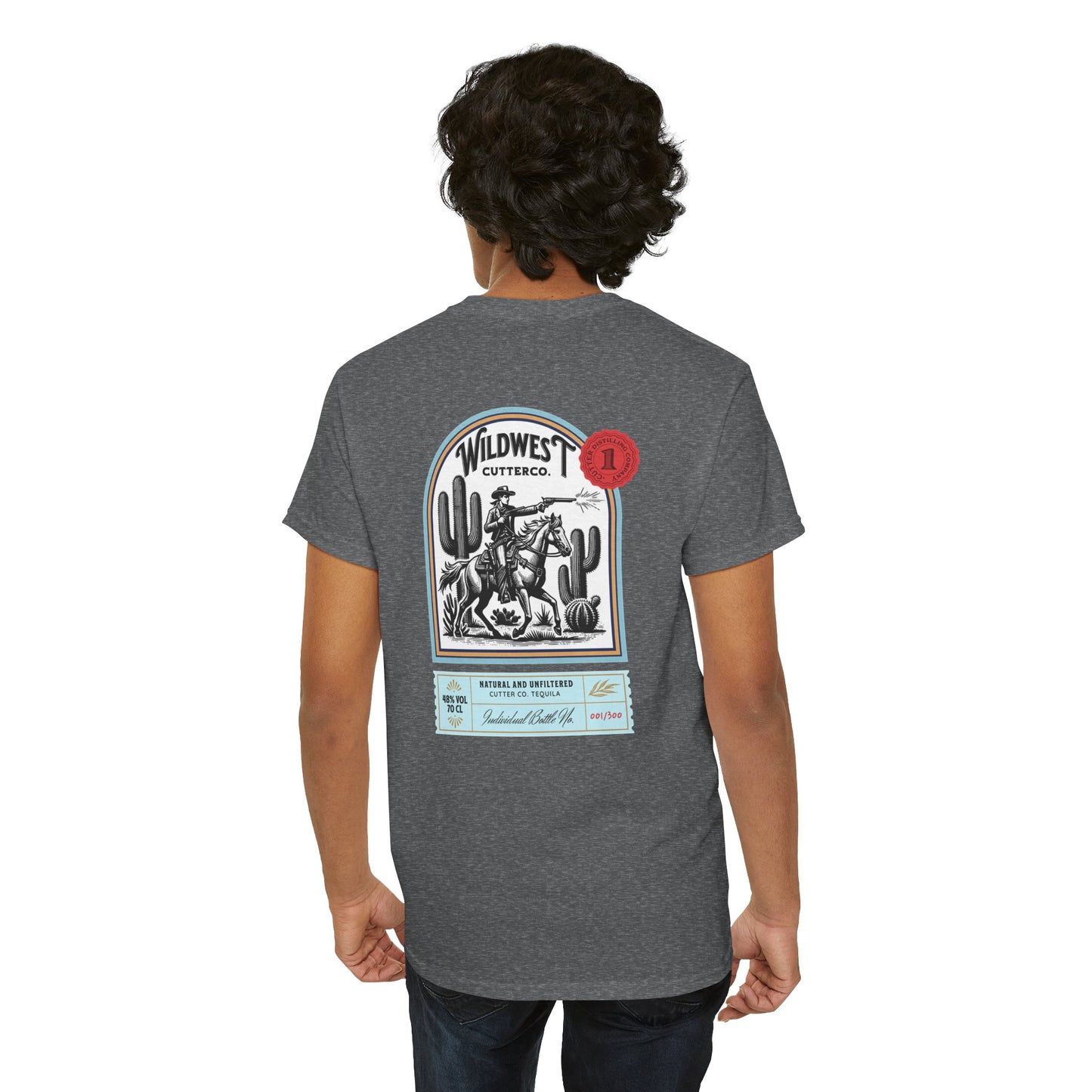 Western Tequila Graphic Tee, Unisex Cotton T-Shirt, Cowboy Style Shirt, Rodeo Apparel, Vintage Wild West Outfit, Casual Wear