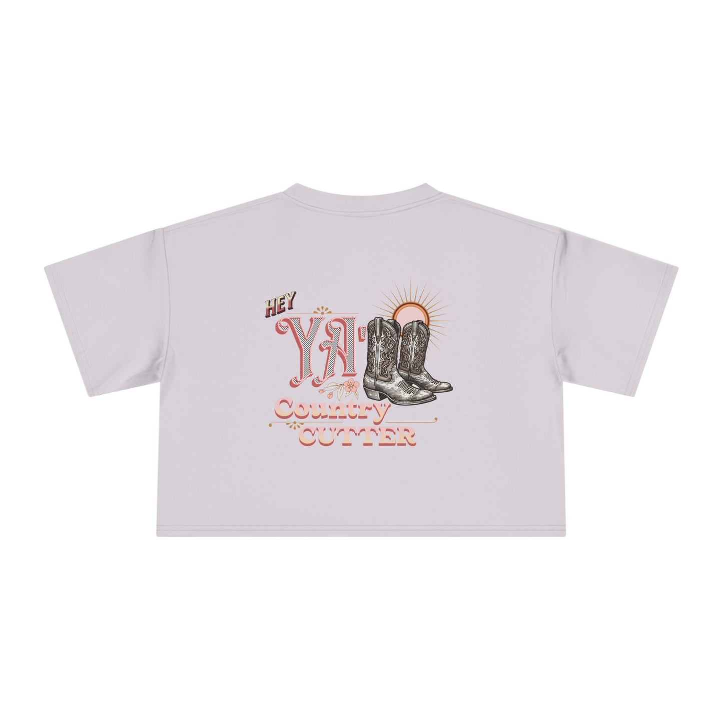 Hey Ya' Country Cutter Women's Crop Tee - Stylish and Playful Western Vibe