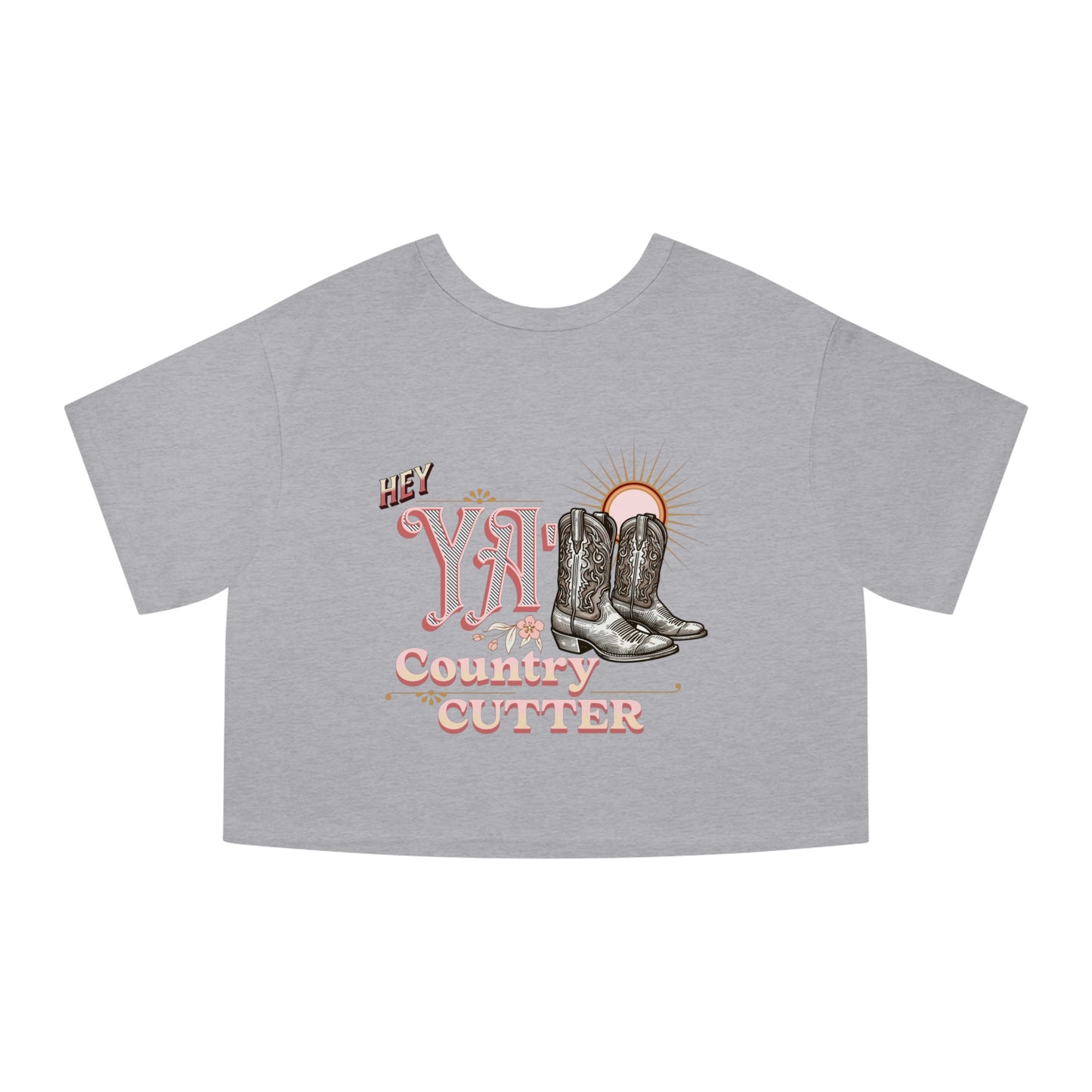 Cropped (CHAMPION BRAND) T-Shirt - Sun Up and Sun Down Dancing Boots - Women's Apparel