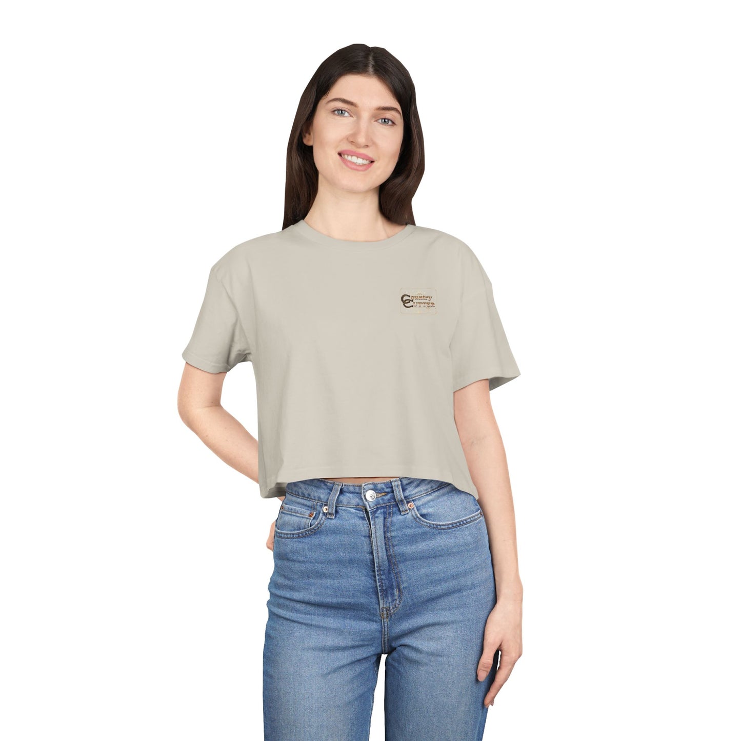 Hey Ya' Country Cutter Women's Crop Tee - Stylish and Playful Western Vibe