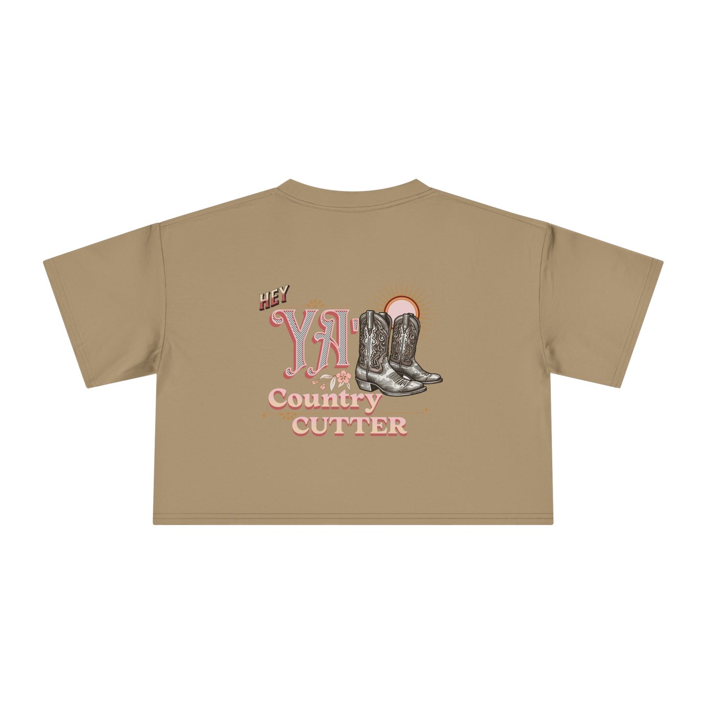 Hey Ya' Country Cutter Women's Crop Tee - Stylish and Playful Western Vibe
