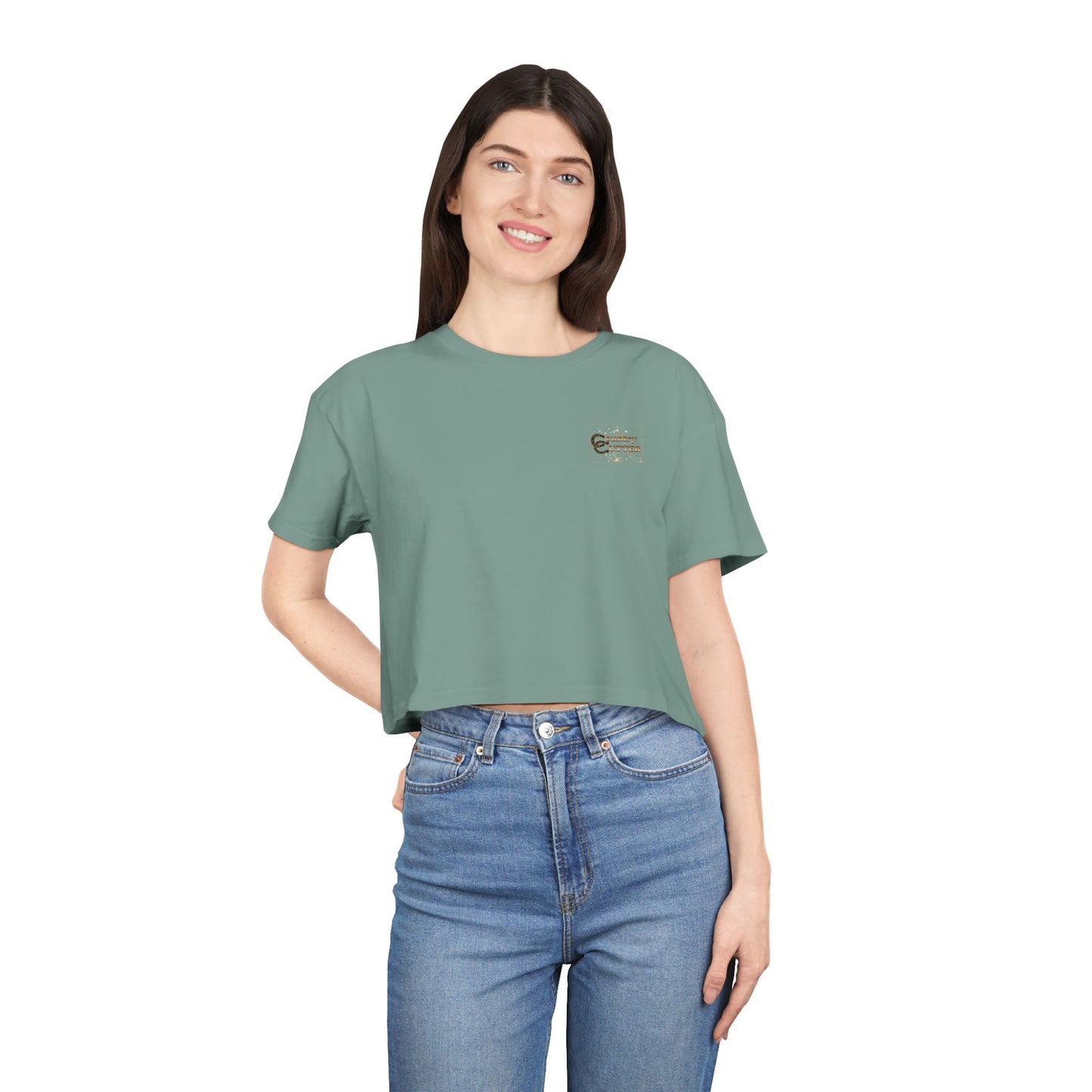 Hey Ya' Country Cutter Women's Crop Tee - Stylish and Playful Western Vibe