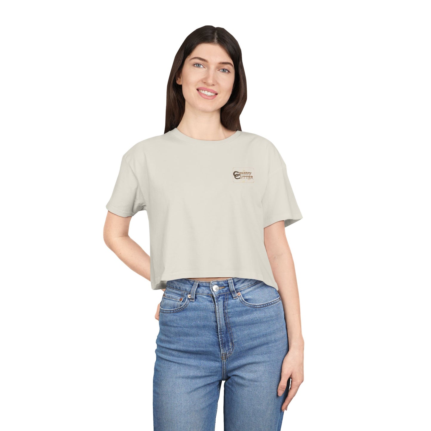 Hey Ya' Country Cutter Women's Crop Tee - Stylish and Playful Western Vibe