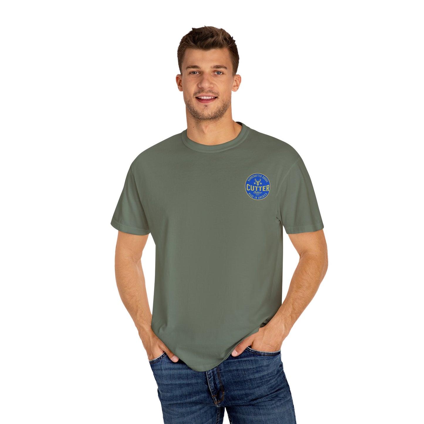 Cutter in the rear Graphic Unisex Garment-Dyed T-Shirt - Unique Design for Outdoor Enthusiasts