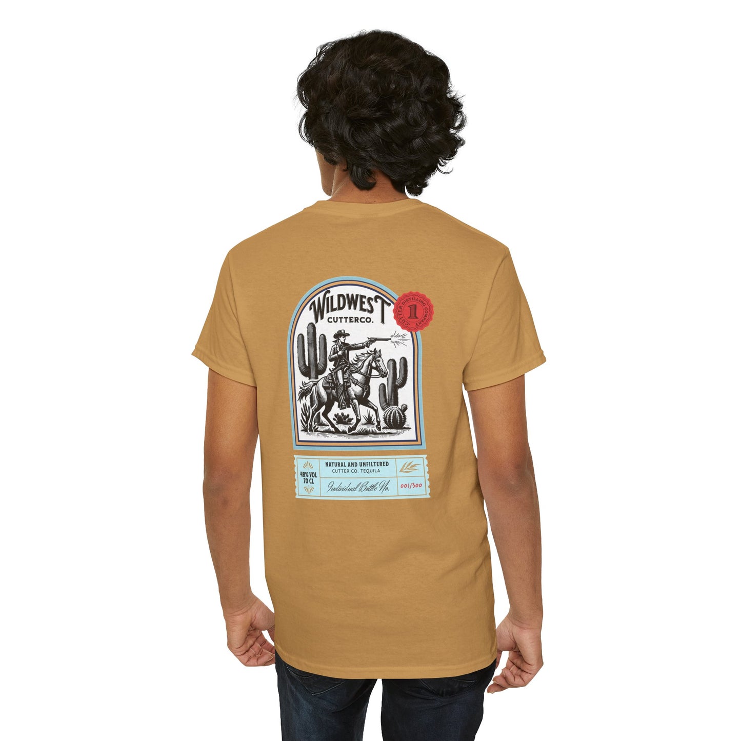 Western Tequila Graphic Tee, Unisex Cotton T-Shirt, Cowboy Style Shirt, Rodeo Apparel, Vintage Wild West Outfit, Casual Wear