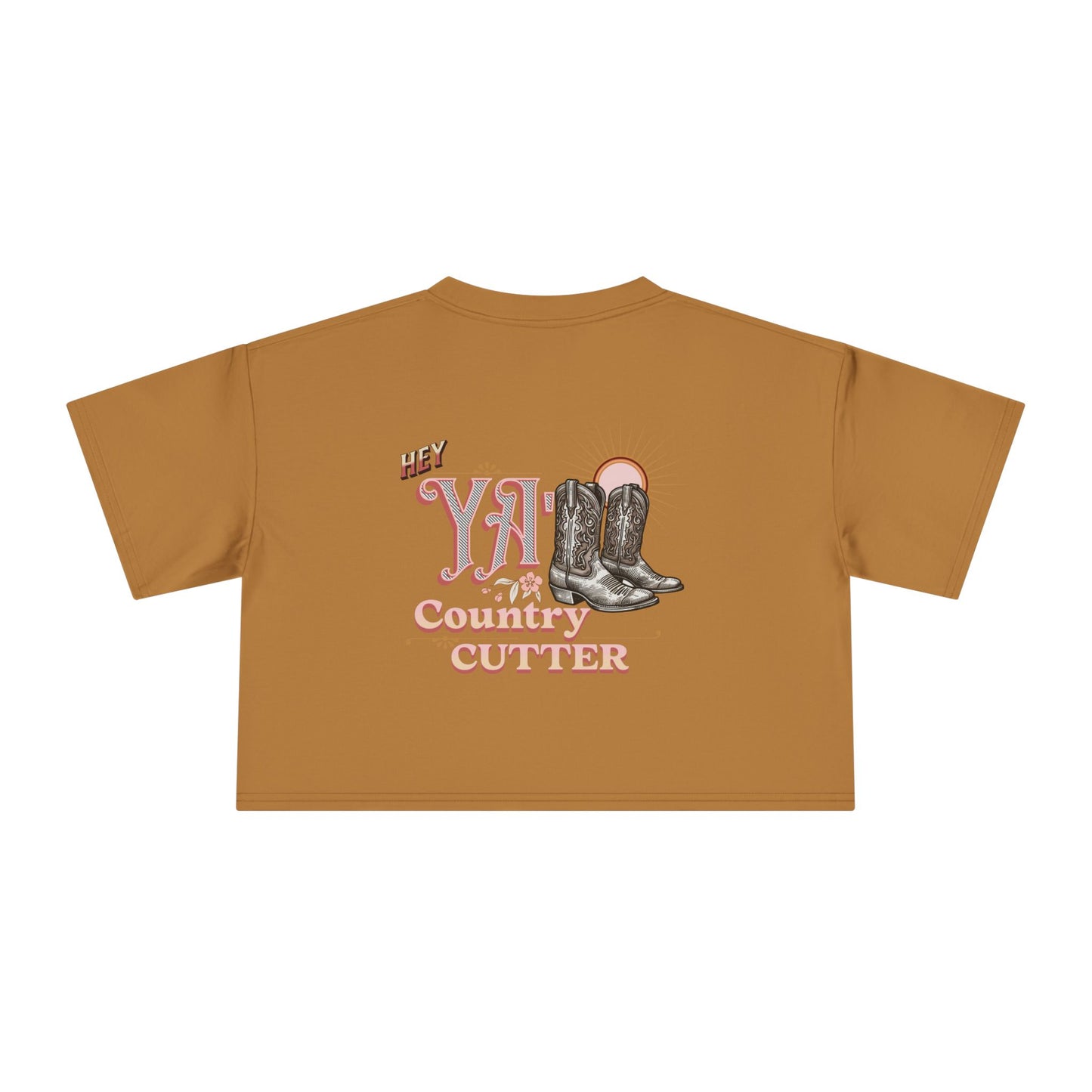 Hey Ya' Country Cutter Women's Crop Tee - Stylish and Playful Western Vibe