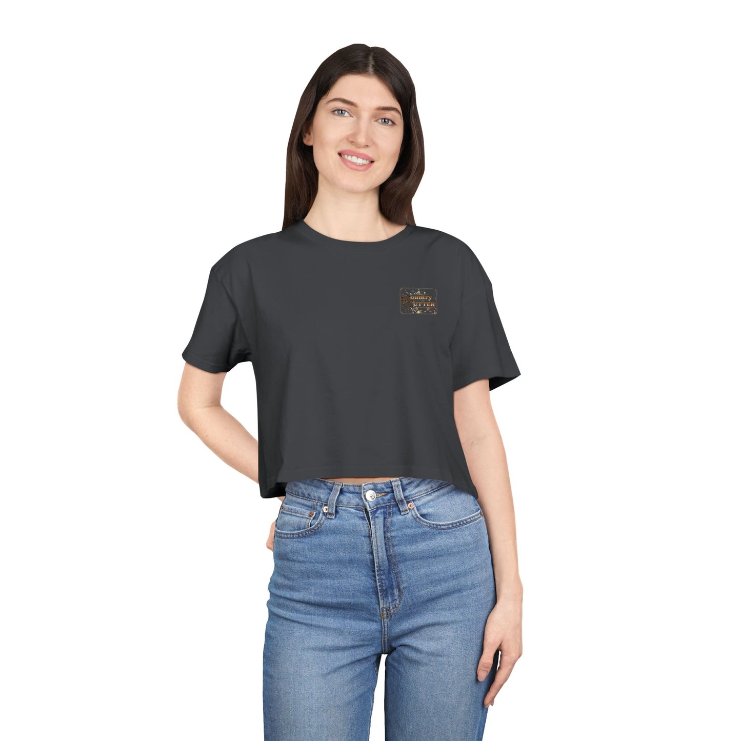 Hey Ya' Country Cutter Women's Crop Tee - Stylish and Playful Western Vibe