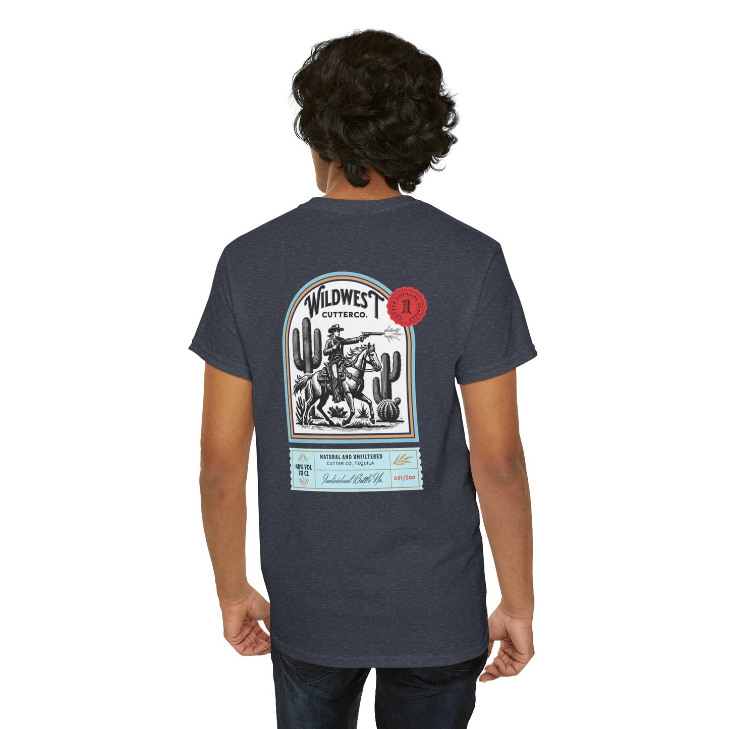 Western Tequila Graphic Tee, Unisex Cotton T-Shirt, Cowboy Style Shirt, Rodeo Apparel, Vintage Wild West Outfit, Casual Wear