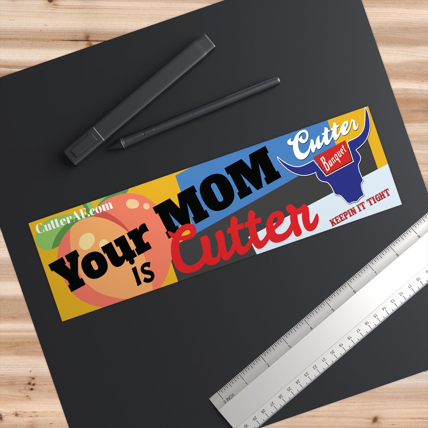 Funny Bumper Stickers - "Your MOM is Cutter" - Humorous Car Decal for Moms