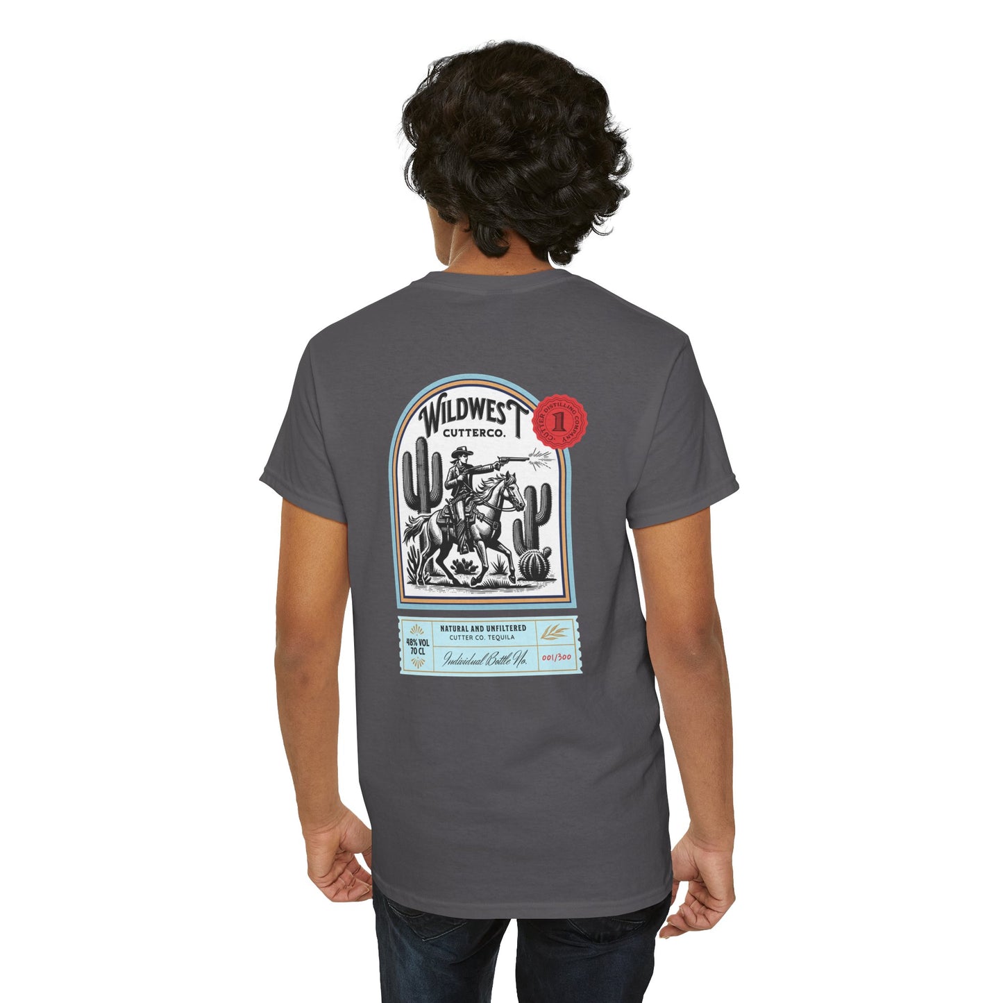 Western Tequila Graphic Tee, Unisex Cotton T-Shirt, Cowboy Style Shirt, Rodeo Apparel, Vintage Wild West Outfit, Casual Wear