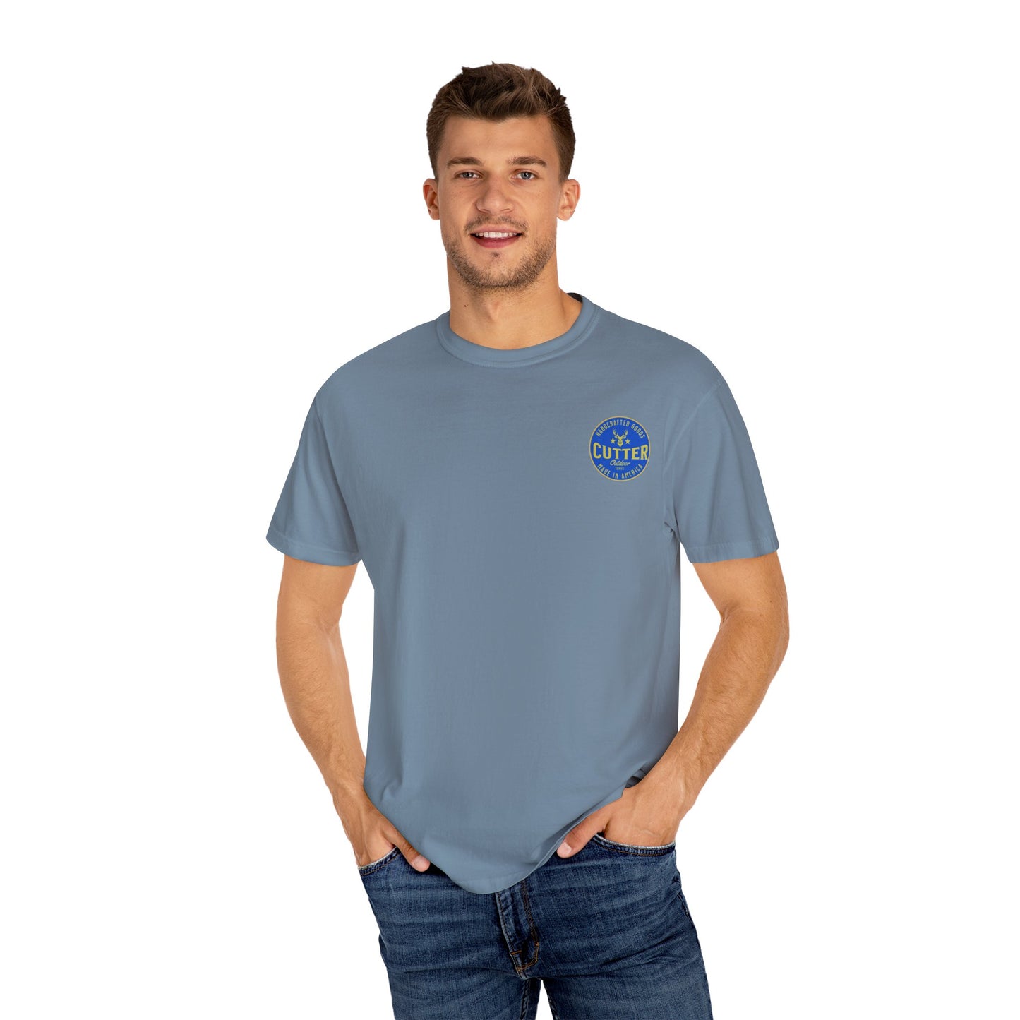Cutter in the rear Graphic Unisex Garment-Dyed T-Shirt - Unique Design for Outdoor Enthusiasts