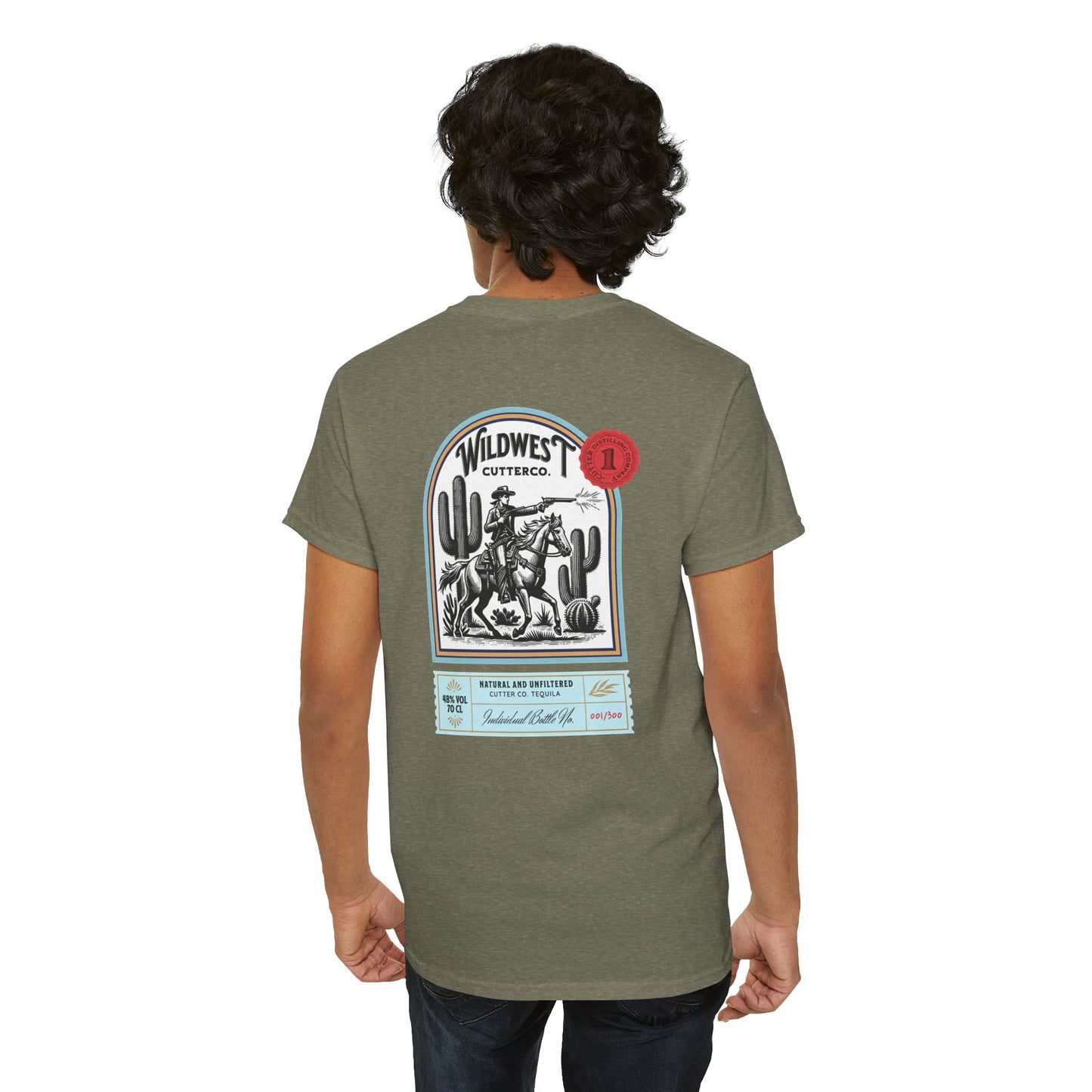 Western Tequila Graphic Tee, Unisex Cotton T-Shirt, Cowboy Style Shirt, Rodeo Apparel, Vintage Wild West Outfit, Casual Wear