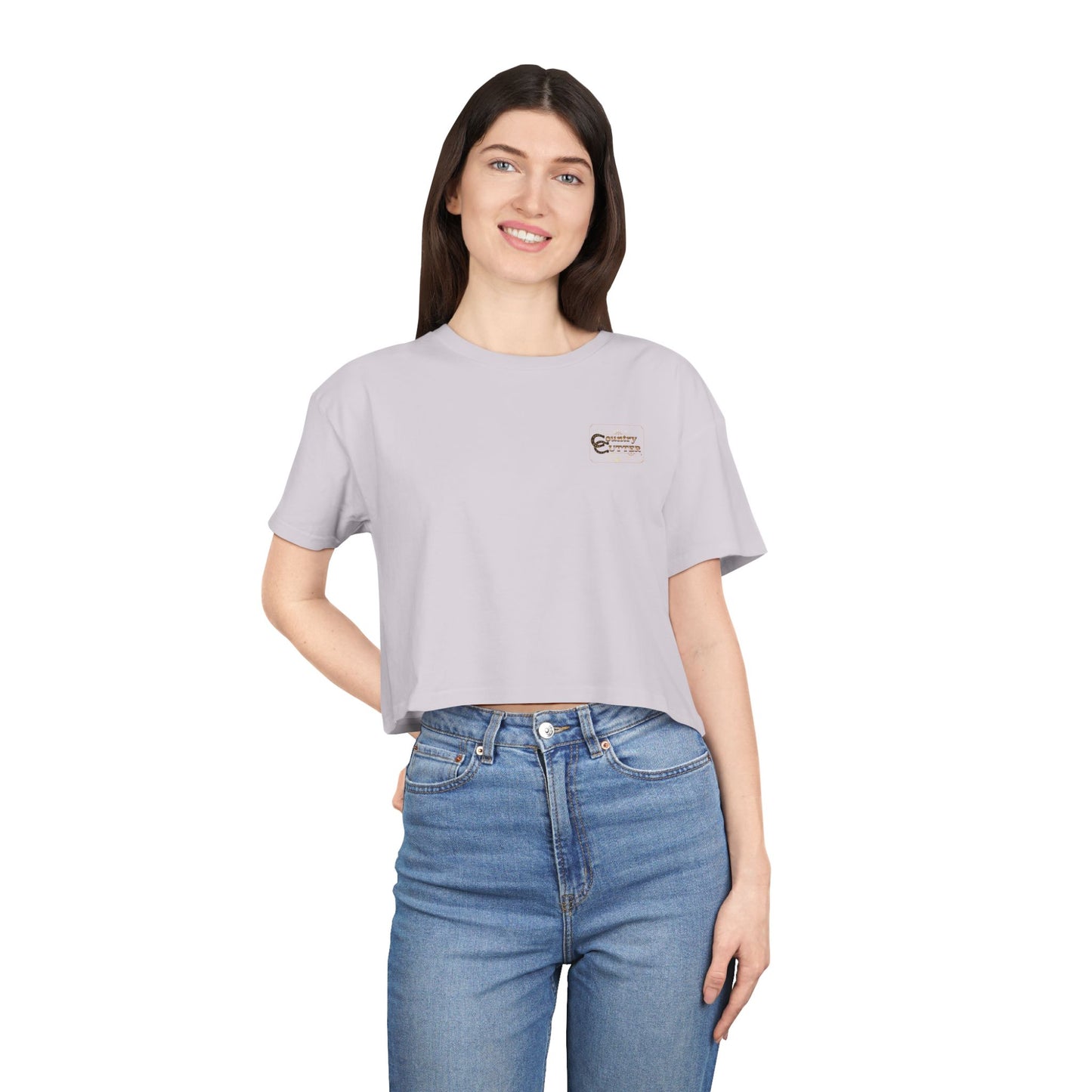 Hey Ya' Country Cutter Women's Crop Tee - Stylish and Playful Western Vibe