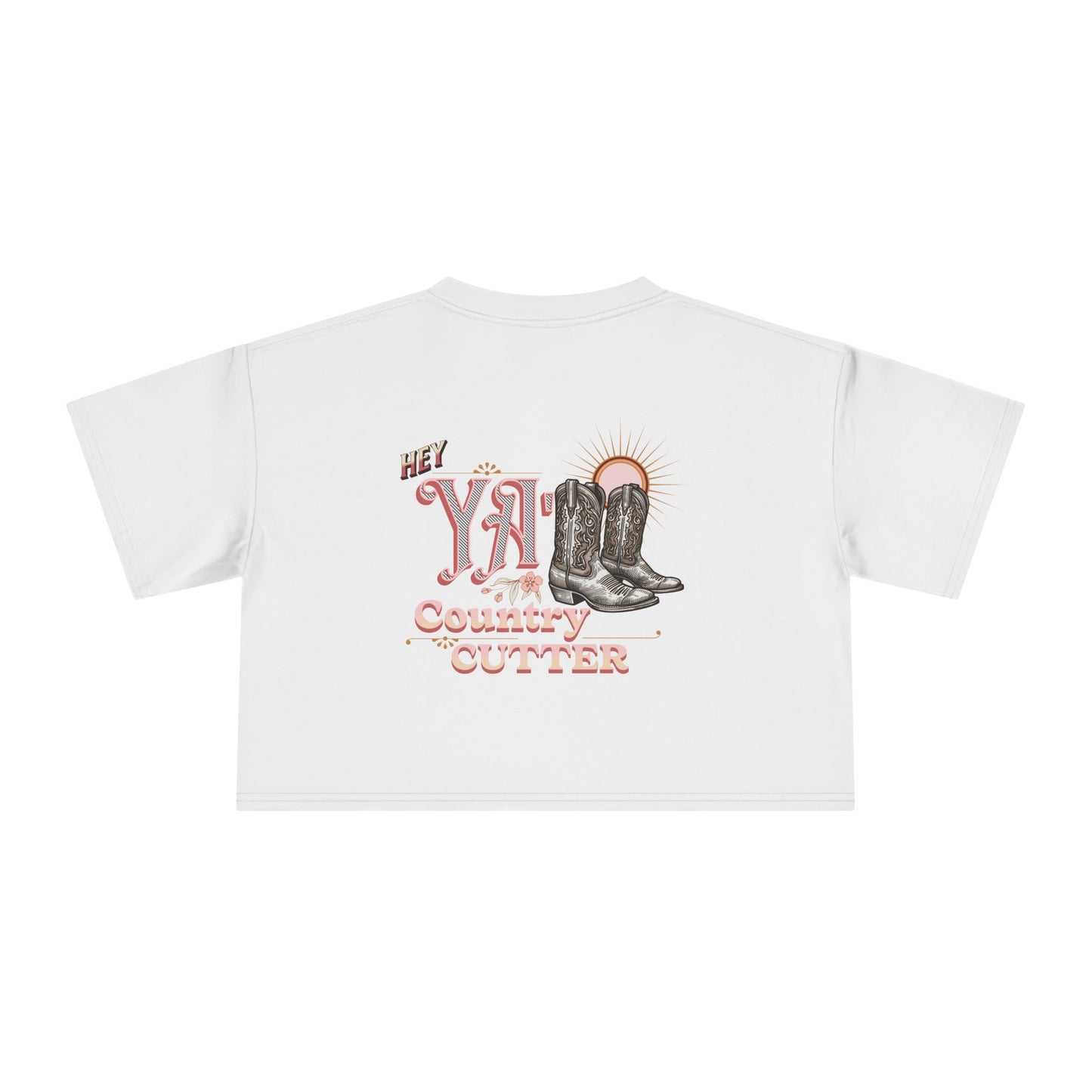 Hey Ya' Country Cutter Women's Crop Tee - Stylish and Playful Western Vibe