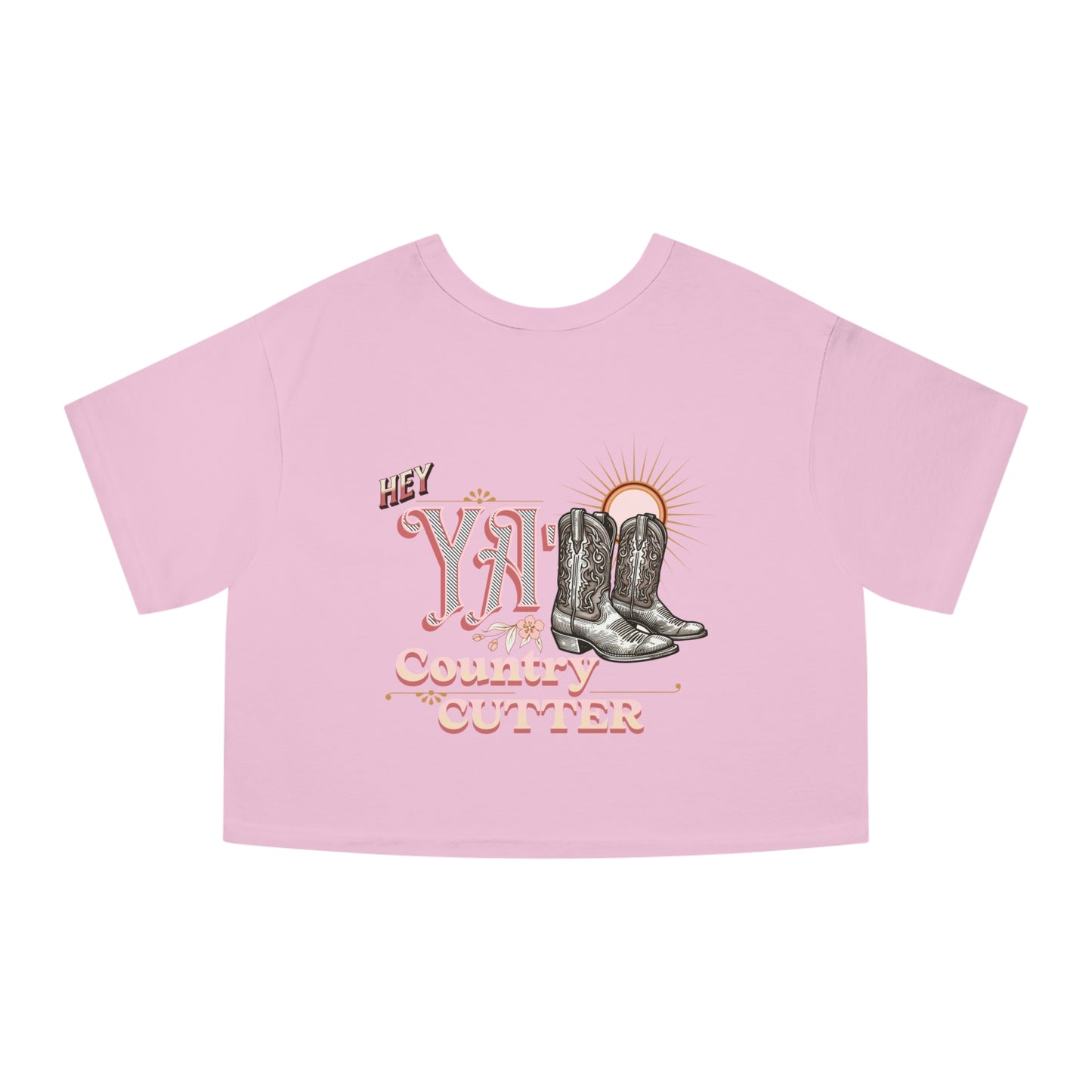 Cropped (CHAMPION BRAND) T-Shirt - Sun Up and Sun Down Dancing Boots - Women's Apparel