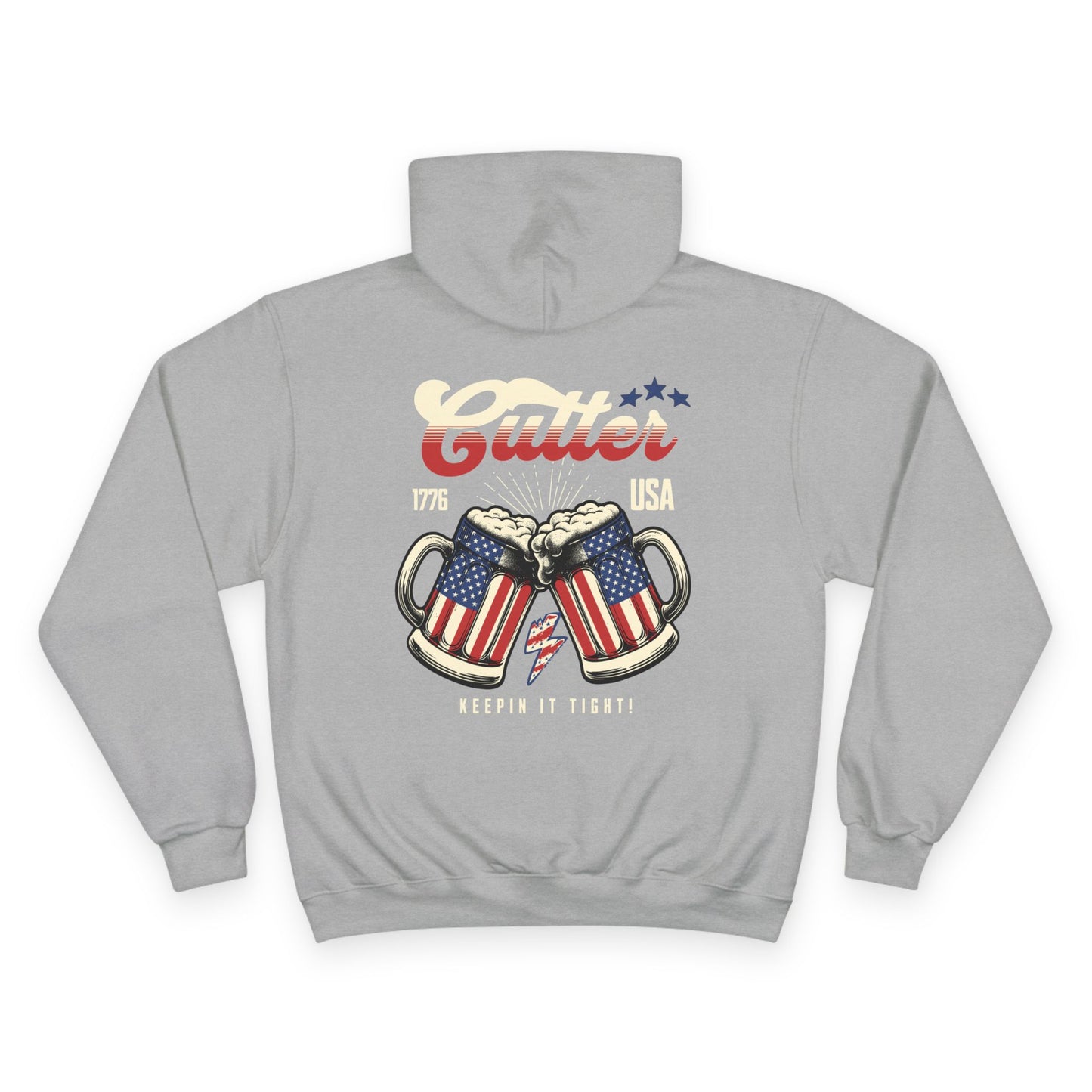Patriotic Beer Champion Hoodie - Keepin' It Tight! Red, White & Brew Design