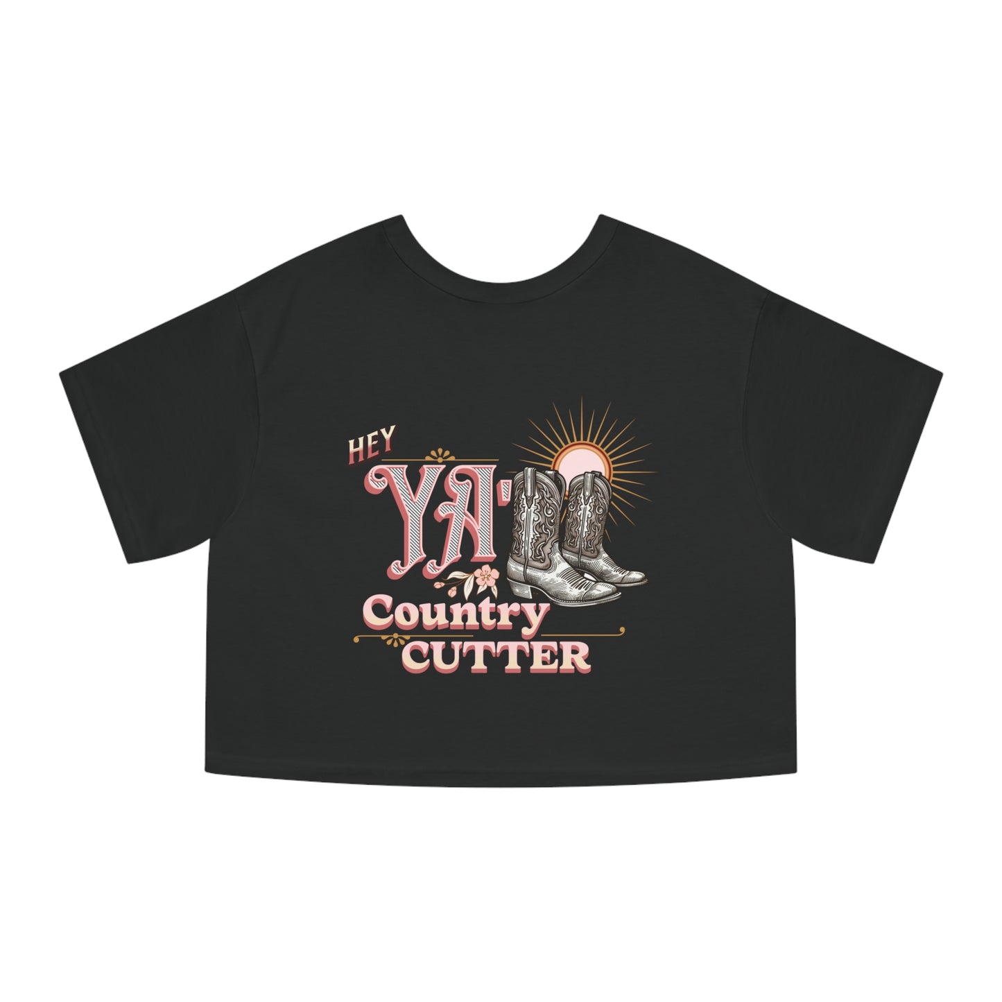 Cropped (CHAMPION BRAND) T-Shirt - Sun Up and Sun Down Dancing Boots - Women's Apparel