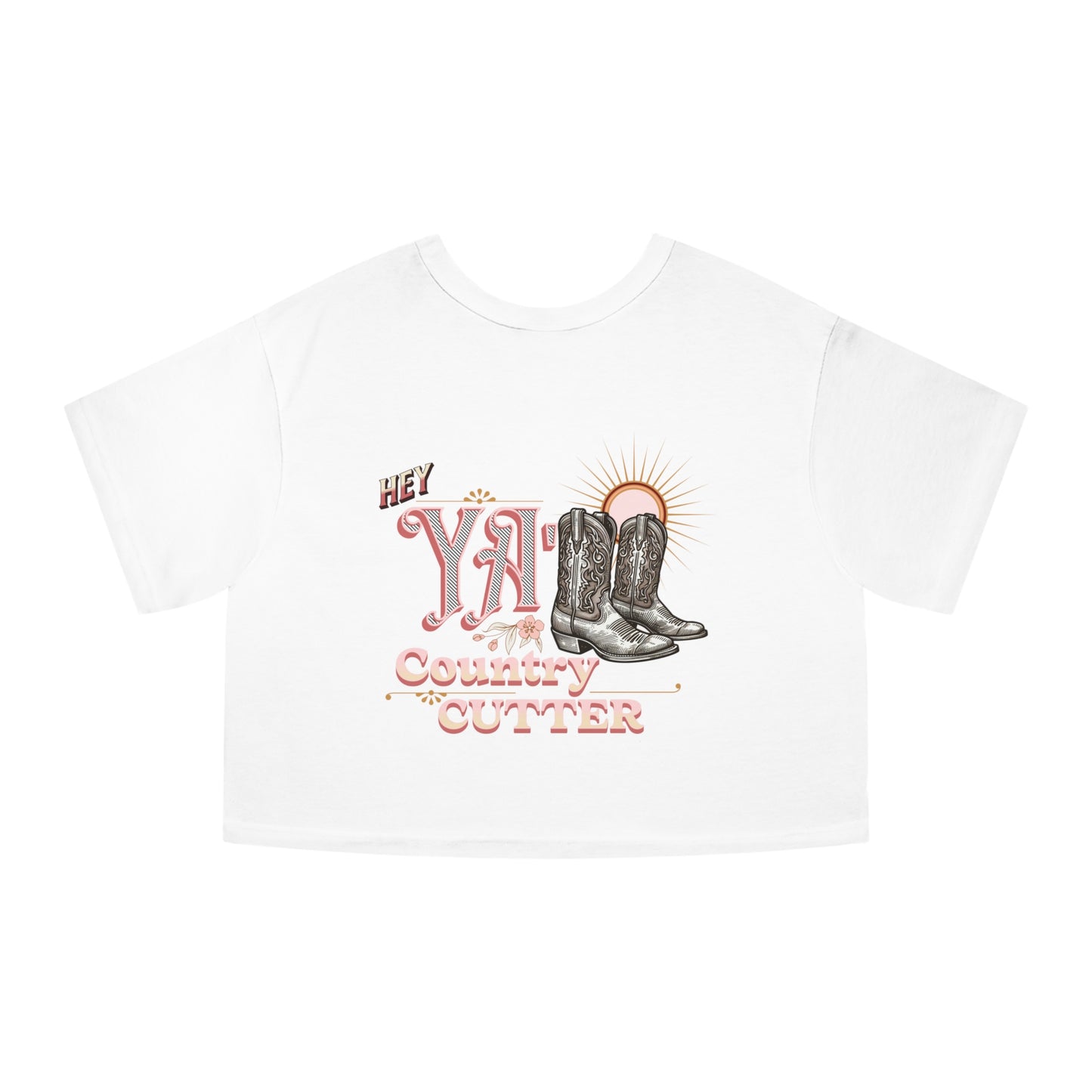 Cropped (CHAMPION BRAND) T-Shirt - Sun Up and Sun Down Dancing Boots - Women's Apparel