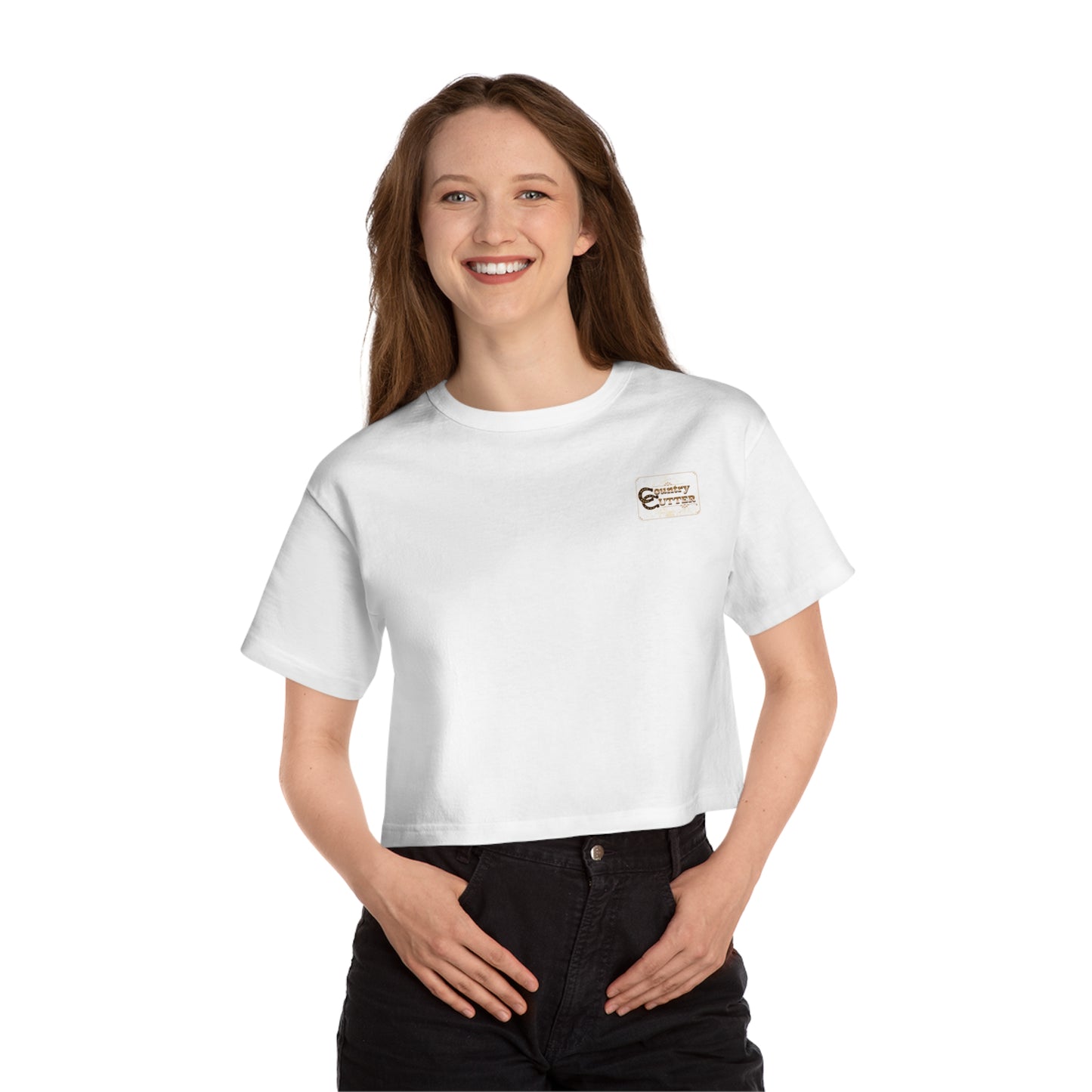 Cropped (CHAMPION BRAND) T-Shirt - Sun Up and Sun Down Dancing Boots - Women's Apparel